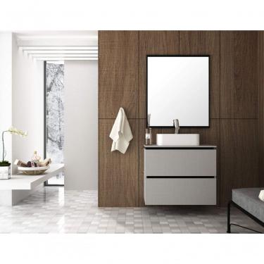 Imagem de Conjunto para Banheiro com Espelheira e Gabinete com Cuba Urban Móveis Bosi Argento/preto