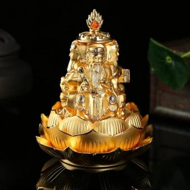 Imagem de FENNYYAR Estátua de Buda Estilo Chinês Deus da Riqueza Ornamento Doméstico, 10 cm 9,9 cm, Enshrine God of Wealth Feng Shui Decoration