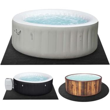 Imagem de TIXANF Tapete de banheira de hidromassagem de 254 x 254 cm, tapete inflável para banheira de hidromassagem, tapete de proteção de piso lavável grande, acessórios portáteis para piscina de spa,