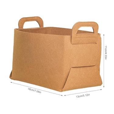 Imagem de Cesto de Armazenamento Feltro Plegável Espessado com Alças para Casa Mantém Organizado e Ordenado Design Armário Estante Livros Mesa Escritório