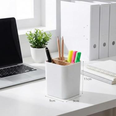 Imagem de Suporte de escova de dentes de bambu para banheiros, 3 compartimentos para escova de dentes e pasta de dente organizador de balcão de banheiro