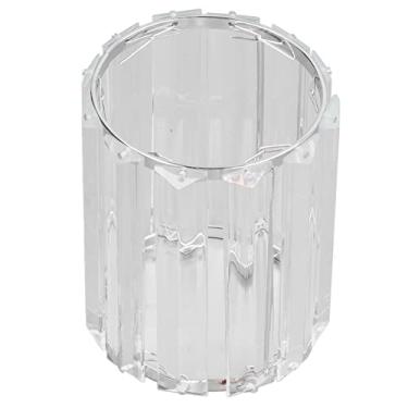 Imagem de Suporte para Pincéis de Maquiagem Vidro Transparente Redondo Organizador Decorativo Mesa Armazenamento Canetas com Grande Capacidade e Design Multifun