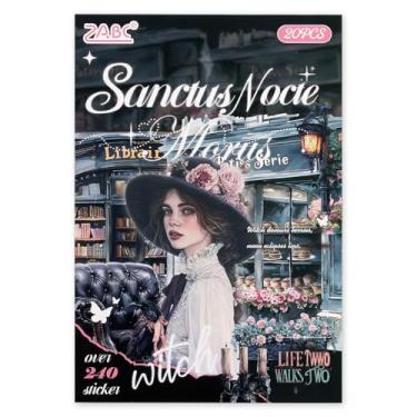 Imagem de Auguro Adesivos de scrapbook 20 folhas pré-cortadas 240 washi adesivos PET pessoas adesivos livros para diário suprimentos para álbum de recortes adesivo de diário transparente