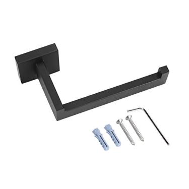 Imagem de Aramox Suporte de para Toalheiro de Aço Inoxidável Preto, Design de Braço Aberto de Poste único Montado na Parede para Banheiro, Cozinha, Com Fácil Troca de Rolo e Espaço Ventilado