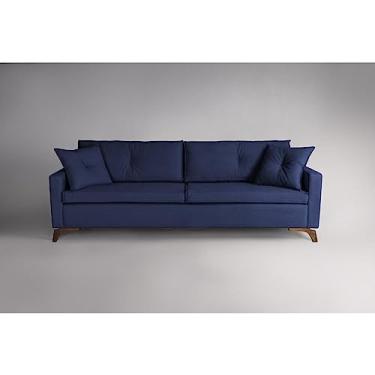 Imagem de Sofá 230cm Pés Imbuia Viena Sofani Azul