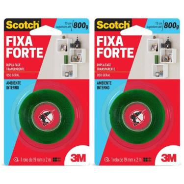 Imagem de Kit c/2 Fita Dupla Face 19X2m Fixa Forte Quadros Espelhos - 3M