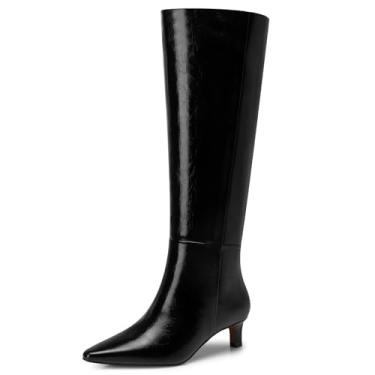 Imagem de CELLENZ Botas femininas de cano alto: Bota de salto gatinho de 1,96 polegadas com bico fino - Botas de cano alto de panturrilha larga para mulheres, 2025 Sexy Fashion Fashion Heel Boot para trabalho