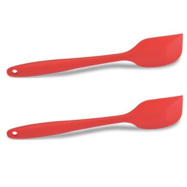 Imagem de Kit 2 Espátulas De Silicone Para Cozinha Reforçada Vermelha - Redsupre