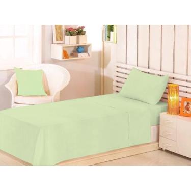 Imagem de Jogo 3 peças cama solteiro lençol veste cama box hotel pousada quarto 