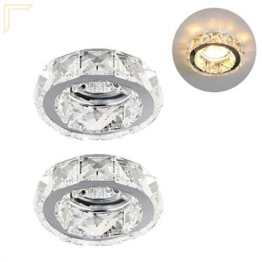 Imagem de 2 Spot Cristal Embutir 10cm Redondo Quarto Lavabo Ac972 - Acende a Luz
