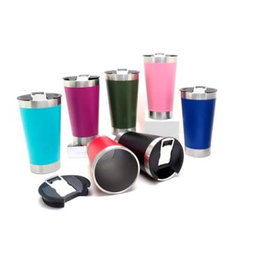 Imagem de Copo Térmico em Aço Inox, 473ml, com Tampa e Abridor, 16,5cm Altura, Conservação 4,5h Gelado e 1,5h Quente (Preto)