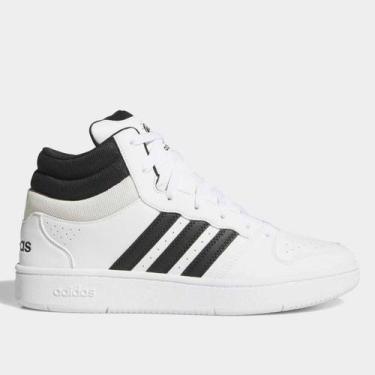 Imagem de Tênis Adidas Hoops Mid Classic, Branco, Preto, 43