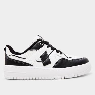 Imagem de Tênis Vizzano Casual Feminino, Branco, Marinho, 39