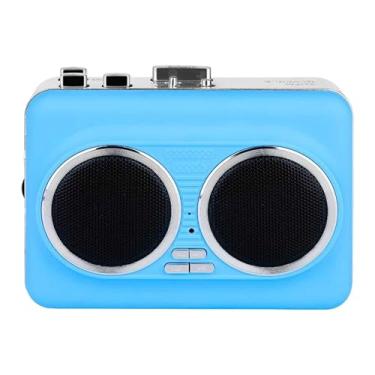 Imagem de Ysyqkn Leitor de fita cassete, conversor de cassete para MP3, USB estéreo, alto-falante duplo para loja, Azul