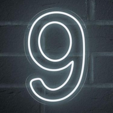 Imagem de Painel Led Neon Número Luminoso 0 ao 9 Decoração Festa 60cm - letreiro