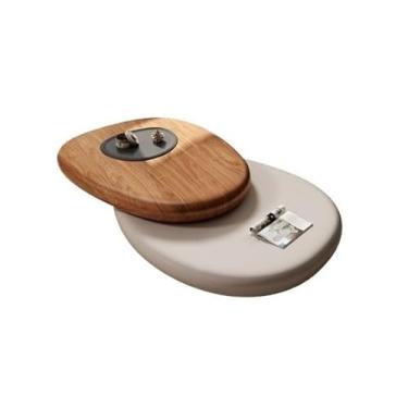 Imagem de Mesa de centro moderna e minimalista moderna para sala de estar giratória, formato único, móveis de casa simples