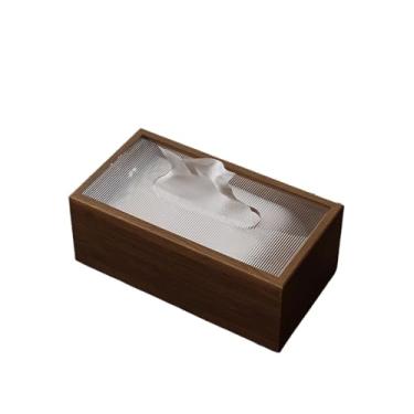 Imagem de Dispensador facial retangular de madeira moderno para casa, escritório, carro, caixa de lenços de papel, recipiente decorativo de mesa
