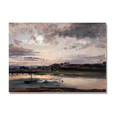 Imagem de NHLDZYH J.C. Dahl Reprodução de arte famosa, arte em tela de paisagem romântica nórdica, decoração de parede elegante para sala de estar e escritório. (paisagem 17). 70 x 98 cm - 27,5 x 38,6 pol