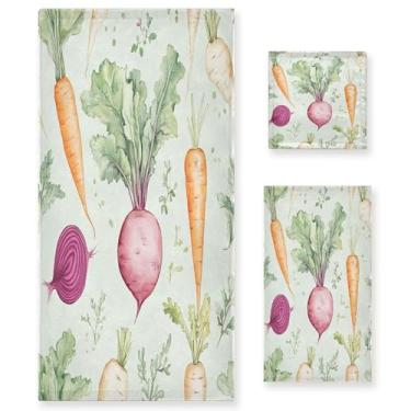 Imagem de xigua Conjunto de toalhas de banheiro de vegetais absorvente macio toalha de banho de 3 peças toalha de mão toalhas decorativas para banheiro, academia, hotel, praia, piscina