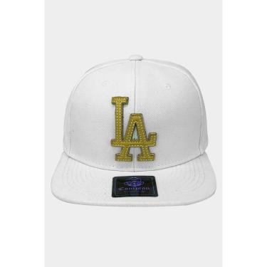 Imagem de Boné Compton Aba Reta Snapback L.A Recorte Laser Branco-Unissex