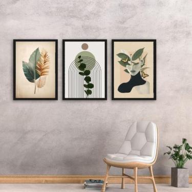 Imagem de Kit 3 Quadros Modernos Sala Conexão Natureza 24X18Cm