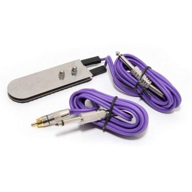 Imagem de Pedal + Cabo Rca De Silicone Multicores Tattoo Tatuagem