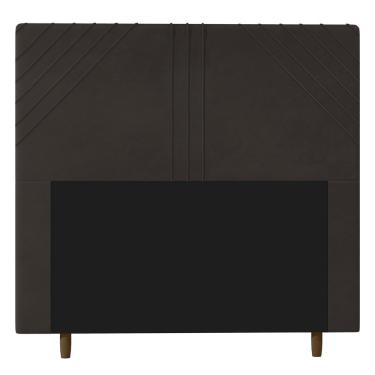 Imagem de Cabeceira Cama Box Casal Queen Size Lisboa 160cm Suede Marrom - Desk Design
