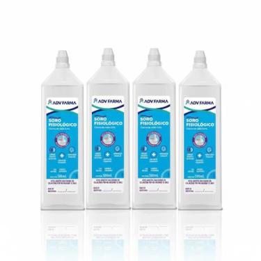 Imagem de Kit 4 Soro Fisiologico para limpeza Nasal Inalação 500ml - Adv  Farma