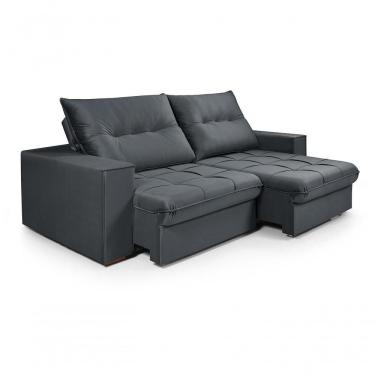 Imagem de Sofá Cancún 2,50 3 Lugares Império Estofados Veludo Veludo Grafite 163