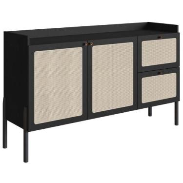 Imagem de Aparador Balcao Buffet 139 Cm Pes Madeira 27969 Oslo Nero Artesano Ner