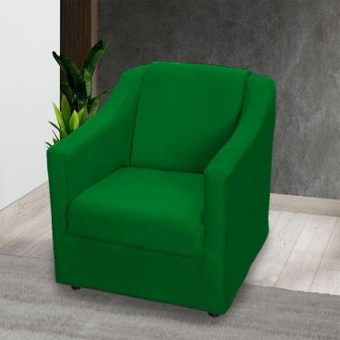 Imagem de Poltrona Decorativa Mila Pé De Plástico Cromado - Verde Suede