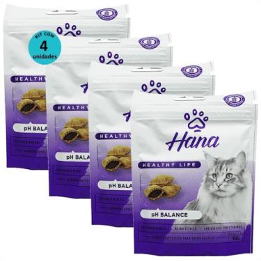 Imagem de Snack hana healthy life ph balance para gatos adultos 60g kit com 4