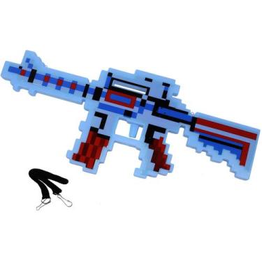 Imagem de Arminha Brinquedo Minecraft Diamante Com Luz/som E Laser + Pilhas - M&
