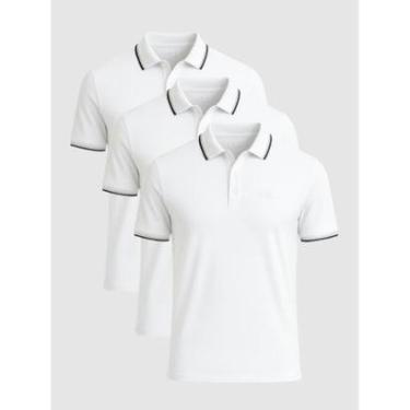Imagem de Kit 3 Camisas Polo Masculina Básicas Crocker-Masculino