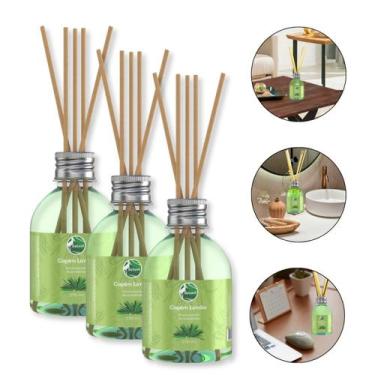 Imagem de Kit 3 Aromatizador Difusor Capim Limão Varetas Fragrância Suave Ambien