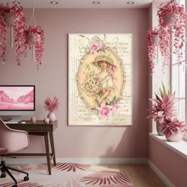 Imagem de Quadro Decor Mulher Clássica 70X50Cm Mold Preta - Quadros On-Line