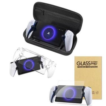 Imagem de Case Ps5 Portal Preto + Película De Vidro + Capa Acrílico - 123Games