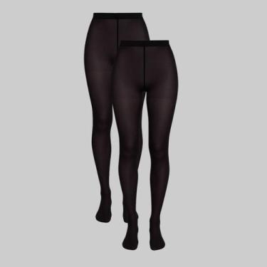 Imagem de Kit 2 Pares De Meias Calças Lupo Acrílico FIO 80 05805-001, Preto, G