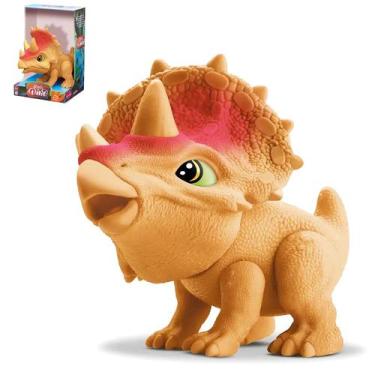 Imagem de Triceratops Dinossauro Vinil Boneco Infantil Atoxico Menino - BAMBOLA