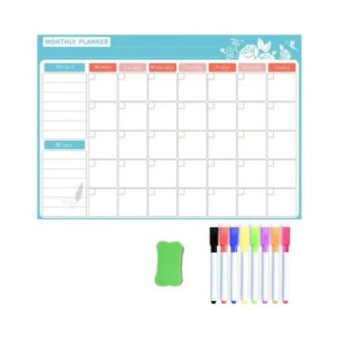 Imagem de Quadro Magnético A3 Para Geladeira: Calendário Semanal E Mensal, Lousa