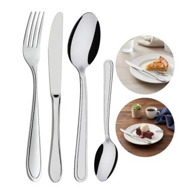 Imagem de Faqueiro 24 Peças Garfo Faca Colher Para Sobremesa Inox Linha Bronze Em Casa Tem