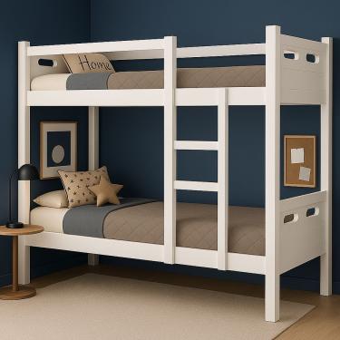 Imagem de Beliche Multifuncional: Usada Como 2 Camas De Solteiro, Ideal Para Quartos Compartilhados