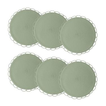 Imagem de Jogo 6 Lugar Americano Redondo De Polipropileno Verde 38cm Wolff