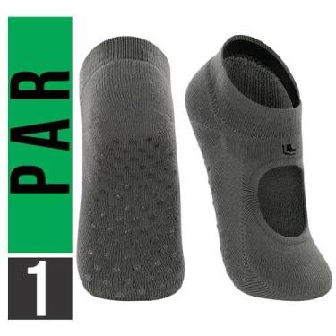 Imagem de Meia de Pilates Lupo Sapatilha Feminina Antiderrapante Yoga, Cinza, M