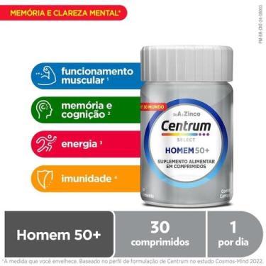 Imagem de Suplemento Vitamínico Centrum Select Homem 50+ de A a Zinco 30 Comprim
