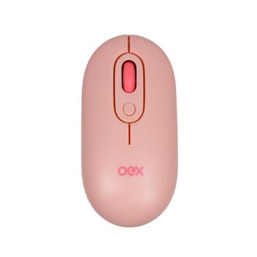 Imagem de Mouse Retro Sem Fio Wireless PC Notebook Oex MS604 Rosa-Unissex