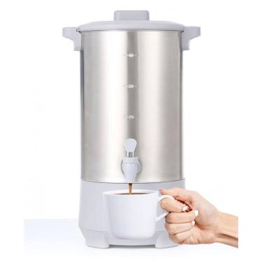 Imagem de Urna de Café Comercial SYBO Aço Inox Capacidade 6L 45 Xícaras Filtro Reutilizável Alças Térmicas 110V