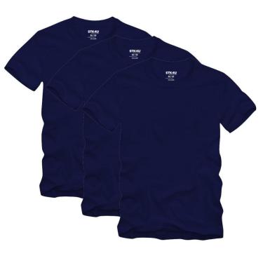 Imagem de Kit 3 Camisetas Masculina Lisa Slim Algodão Premium Stock4u-Masculino