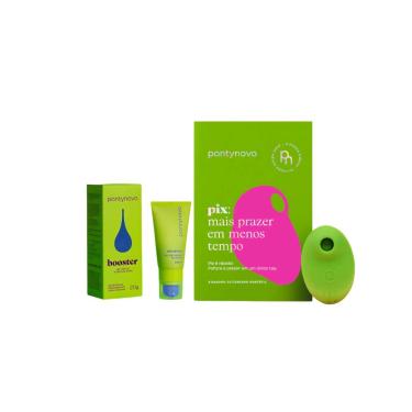 Imagem de Kit Pantynova - Sugador Clitoriano Portátio Pix Verde + Lubrificante Booster 20G