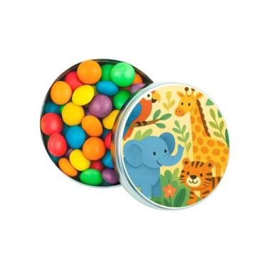 Imagem de Kit 30 Latinhas Lembrancinhas Animais Exóticos Cor: Prateado - Gil Fes